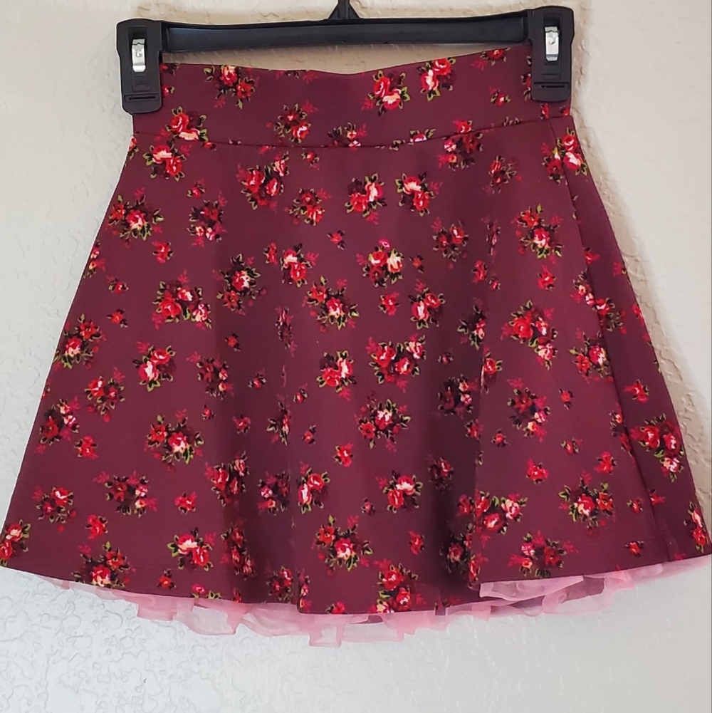 Beautees Floral with Lace Skirt Size 8